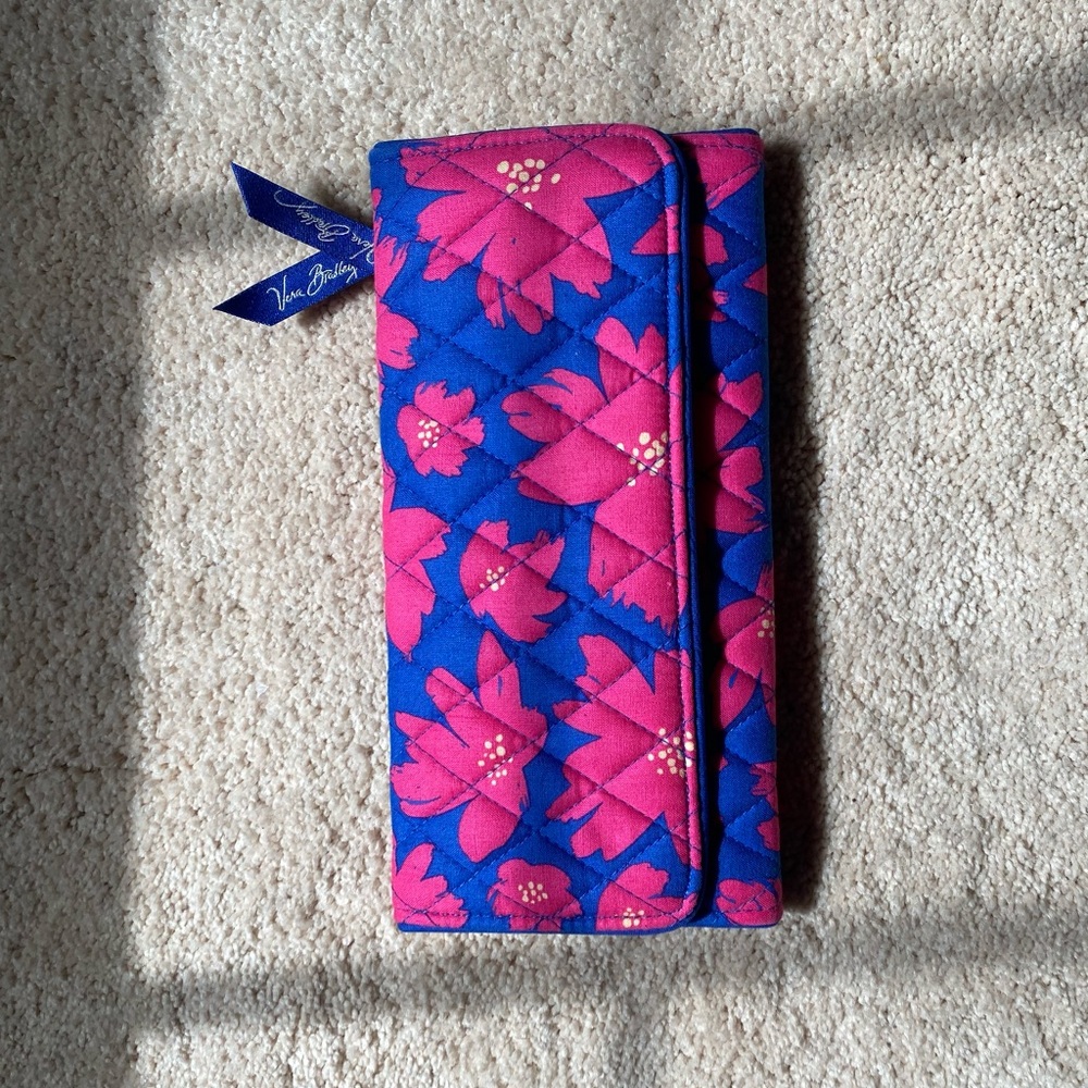 Vera Bradley blue and pink wallet